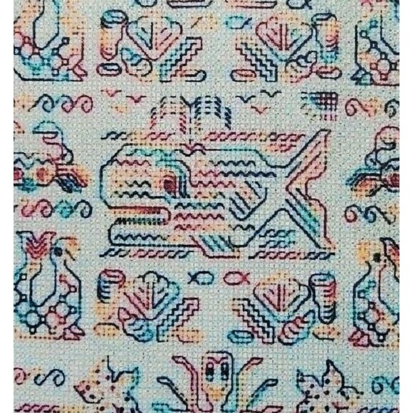 Blackwork Needleworking Aquarium Pattern by Tams Creations Fish Whale Dolphin VT - Picture 3 of 4